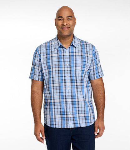 Men's Madras Shirt, Short-Sleeve, Slightly Fitted Untucked Fit - US 9942