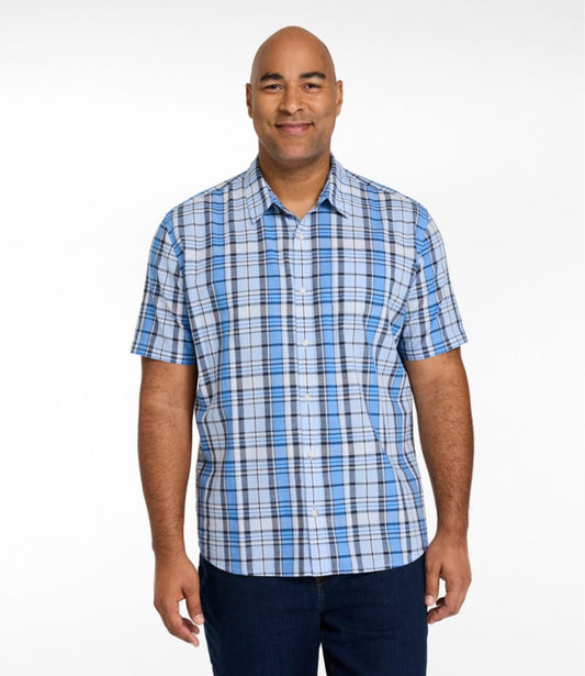 Men's Madras Shirt, Short-Sleeve, Slightly Fitted Untucked Fit - US 9942