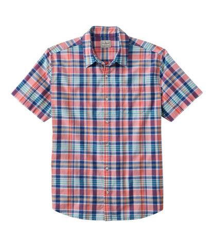 Men's Madras Shirt, Short-Sleeve, Slightly Fitted Untucked Fit - US 4959