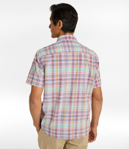 Men's Madras Shirt, Short-Sleeve, Slightly Fitted Untucked Fit - US 2829