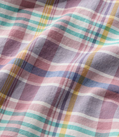 Men's Madras Shirt, Short-Sleeve, Slightly Fitted Untucked Fit - US 2829