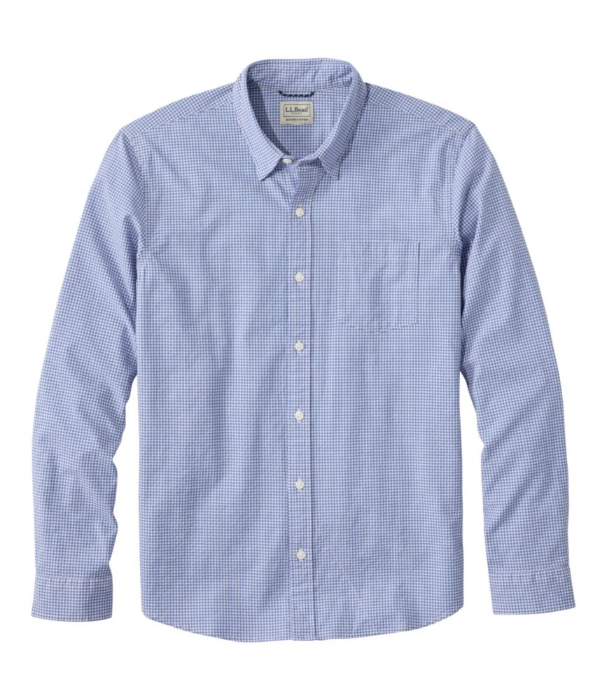 Men's Comfort Stretch Performance® Seersucker Shirt, Long-Sleeve, Slightly Fitted Untucked Fit, Plaid - US 8207