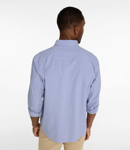 Men's Comfort Stretch Performance® Seersucker Shirt, Long-Sleeve, Slightly Fitted Untucked Fit, Plaid - US 8207
