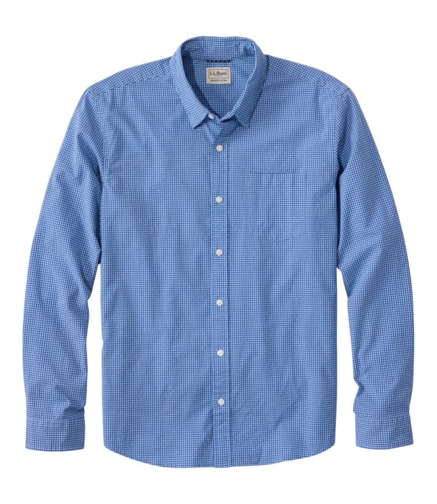 Men's Comfort Stretch Performance® Seersucker Shirt, Long-Sleeve, Slightly Fitted Untucked Fit, Plaid - US 0966