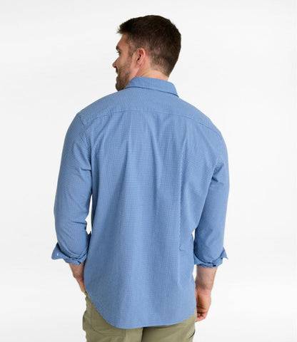 Men's Comfort Stretch Performance® Seersucker Shirt, Long-Sleeve, Slightly Fitted Untucked Fit, Plaid - US 0966