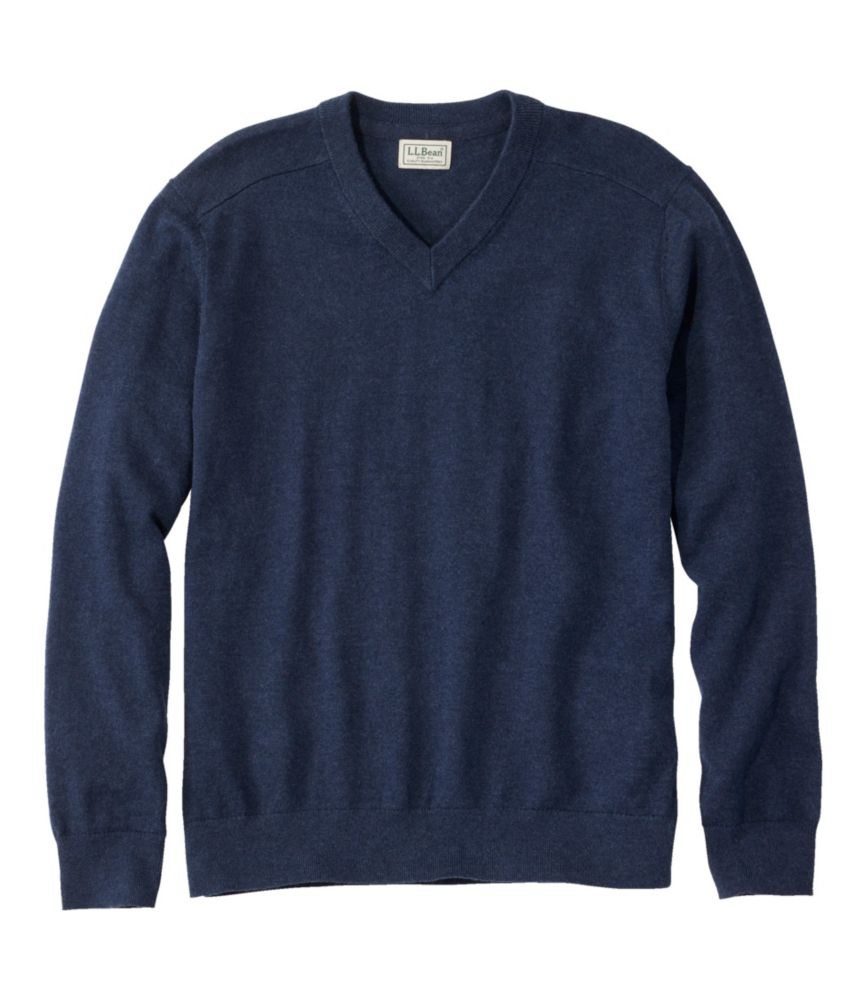 Men's All Seasons Cotton Blend Sweater, V-Neck - US 6217