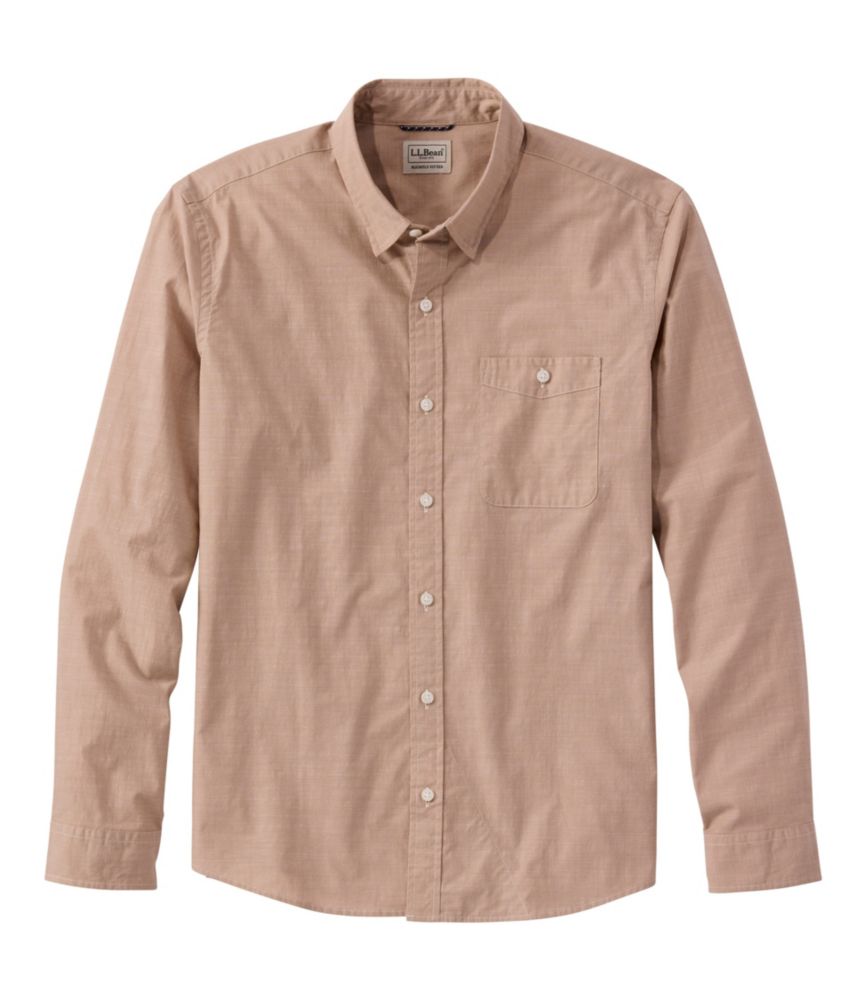 Men's Comfort Stretch Performance® Chambray Shirt, Long-Sleeve, Slightly Fitted Untucked Fit - US 5296