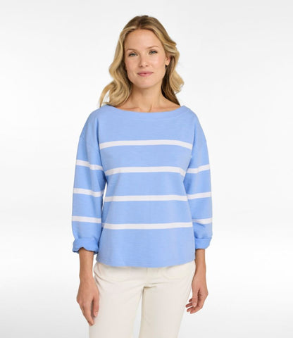 Women's Peaks Island Top, Relaxed Boatneck Long-Sleeve Stripe - US 9201