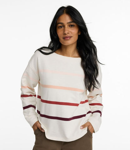Women's Peaks Island Top, Relaxed Boatneck Long-Sleeve Stripe - US 9916