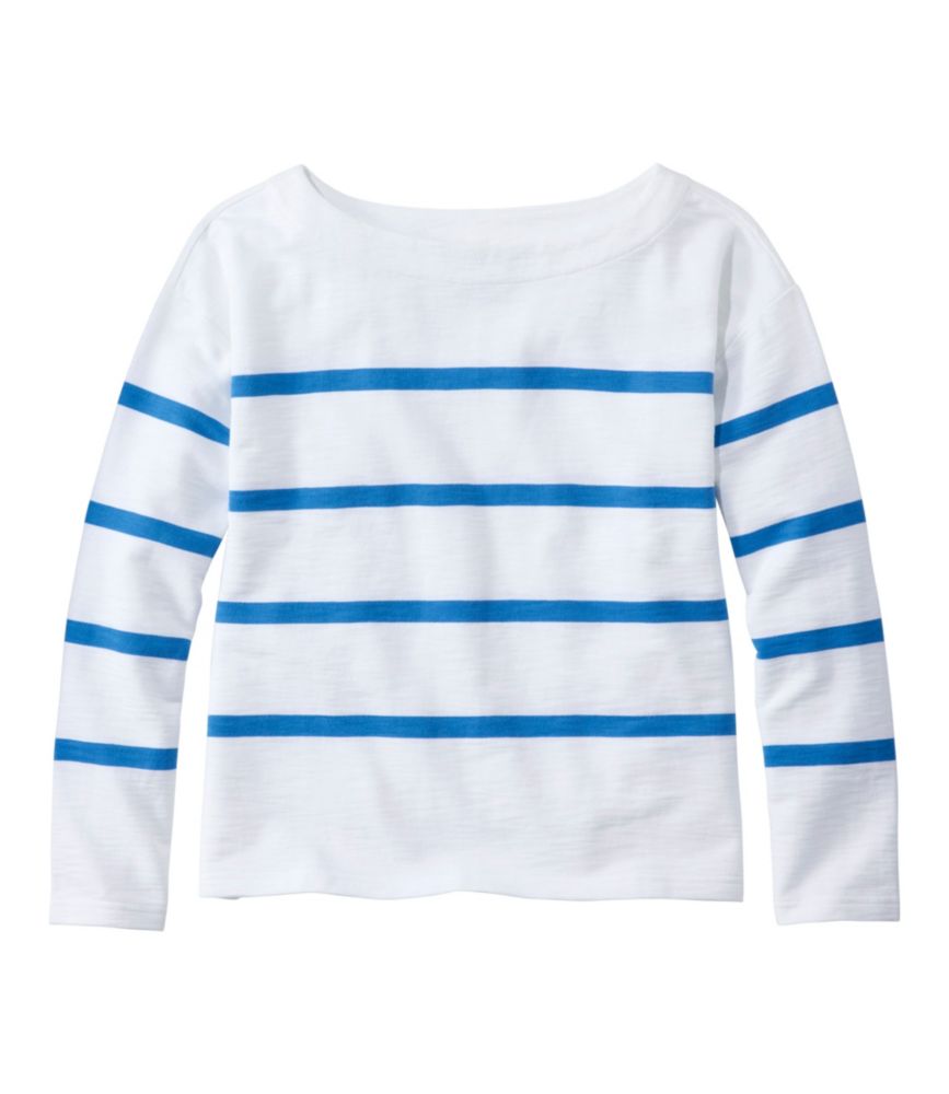 Women's Peaks Island Top, Relaxed Boatneck Long-Sleeve Stripe - US 4215