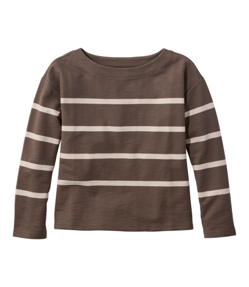 Women's Peaks Island Top, Relaxed Boatneck Long-Sleeve Stripe - US 3287