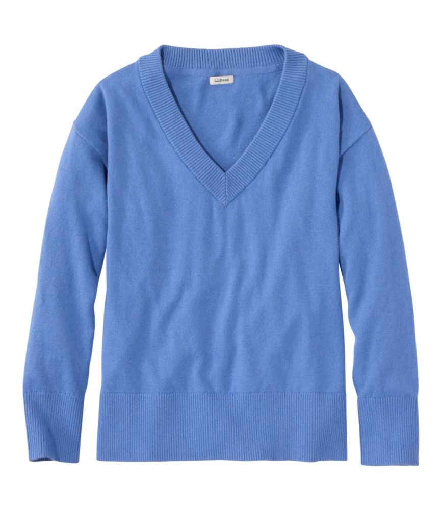 Women's Cotton/Cashmere Sweater, V-Neck - US 5074