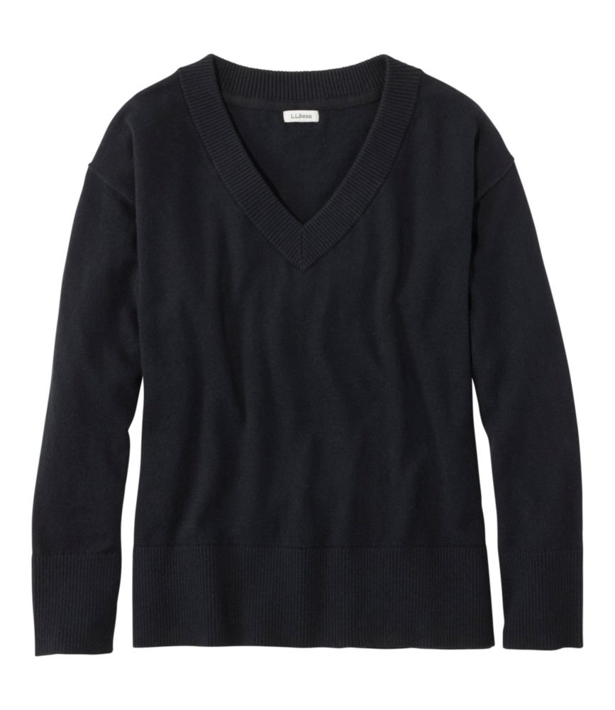 Women's Cotton/Cashmere Sweater, V-Neck - US 8351