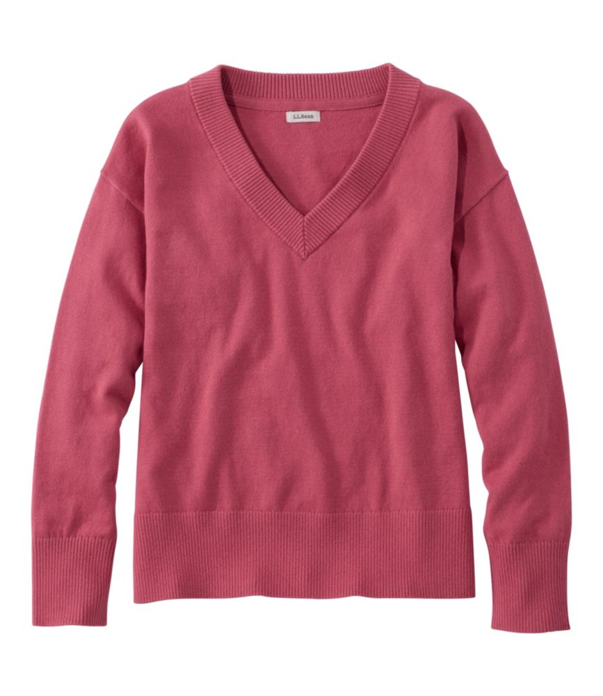 Women's Cotton/Cashmere Sweater, V-Neck - US 0628