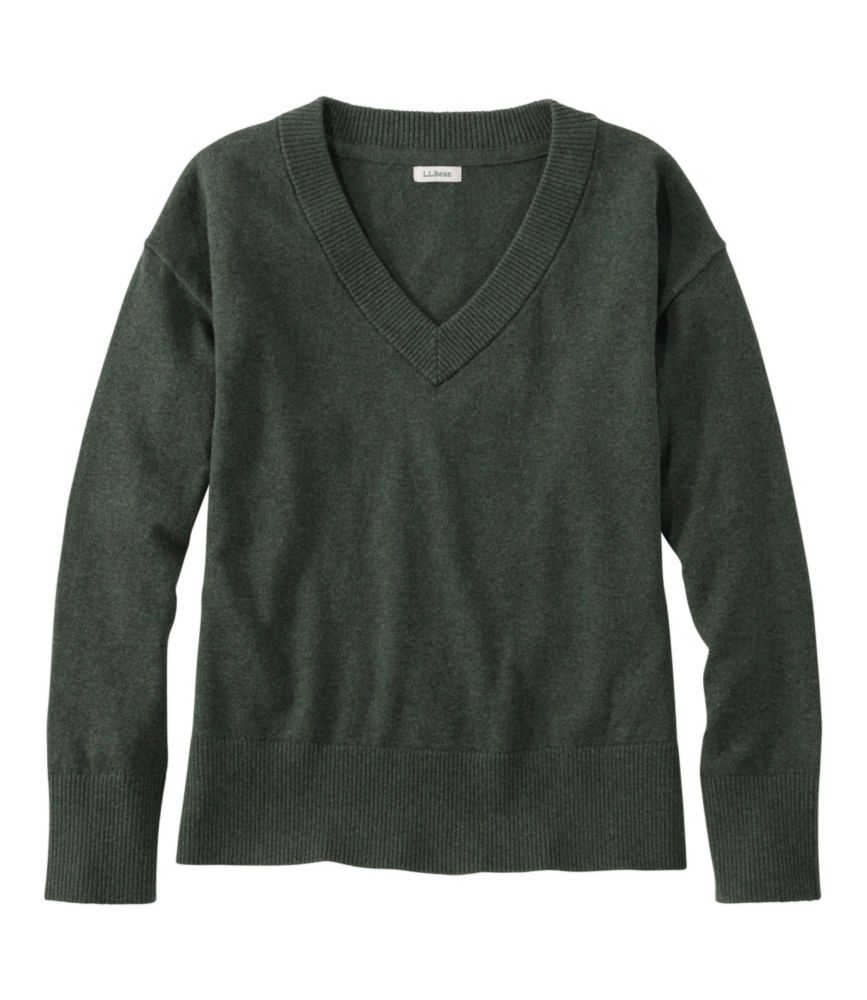 Women's Cotton/Cashmere Sweater, V-Neck - US 4330