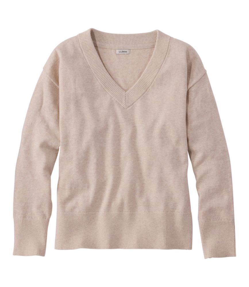 Women's Cotton/Cashmere Sweater, V-Neck - US 0930