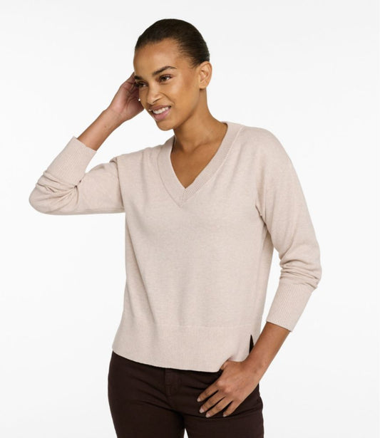 Women's Cotton/Cashmere Sweater, V-Neck - US 0930