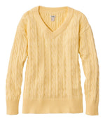 Women's The Original Double L® Sweater, Cable V-Neck - US 4190