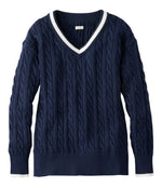 Women's The Original Double L® Sweater, Cable V-Neck - US 2258