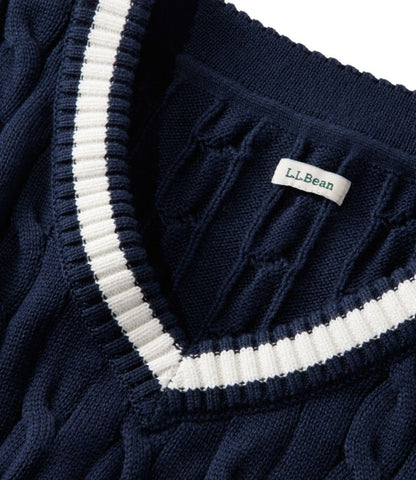 Women's The Original Double L® Sweater, Cable V-Neck - US 2258