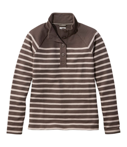 Women's Peaks Island Button Mockneck, Stripe - US 2039