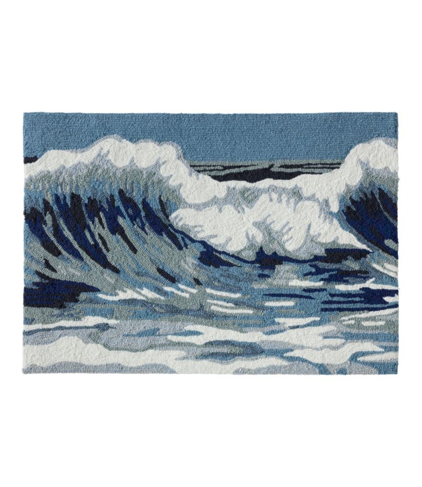 Indoor/Outdoor Vacationland Rug, Ocean Waves - US 3322