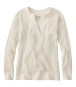 Women's Sunwashed Waffle Sweater, Splitneck - US 8402