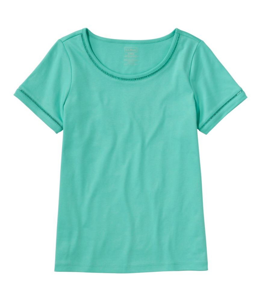 Women's Pima Cotton Tee, Short-Sleeve Jewelneck - US 4937