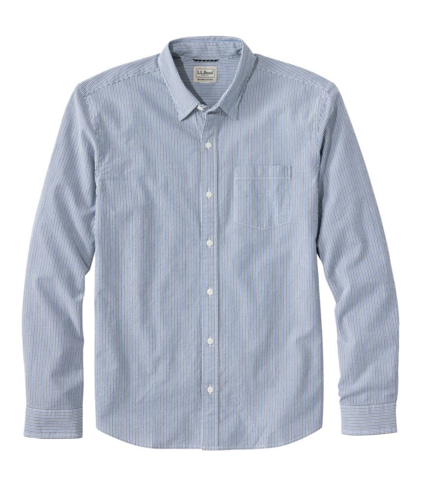 Men's Comfort Stretch Performance® Seersucker Shirt, Long-Sleeve, Slightly Fitted Untucked Fit, Stripe - US 6594