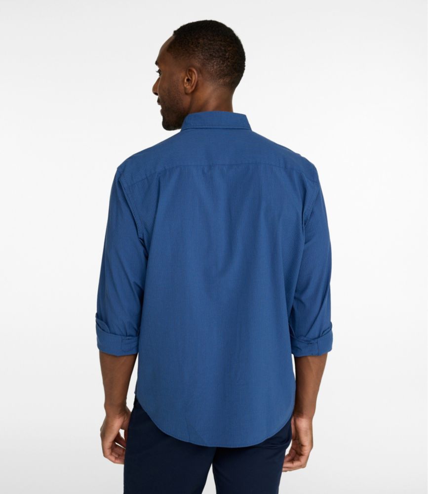 Men's Comfort Stretch Performance® Seersucker Shirt, Long-Sleeve, Slightly Fitted Untucked Fit, Stripe - US 8314