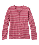 Women's Pima Cotton Tee, Long-Sleeve Crewneck Cardigan Stripe - US 2611