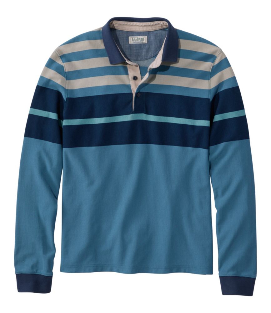 Men's Casco Bay Rugged Polo, Long-Sleeve, Stripe - US 9727