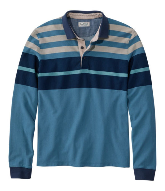Men's Casco Bay Rugged Polo, Long-Sleeve, Stripe - US 9727