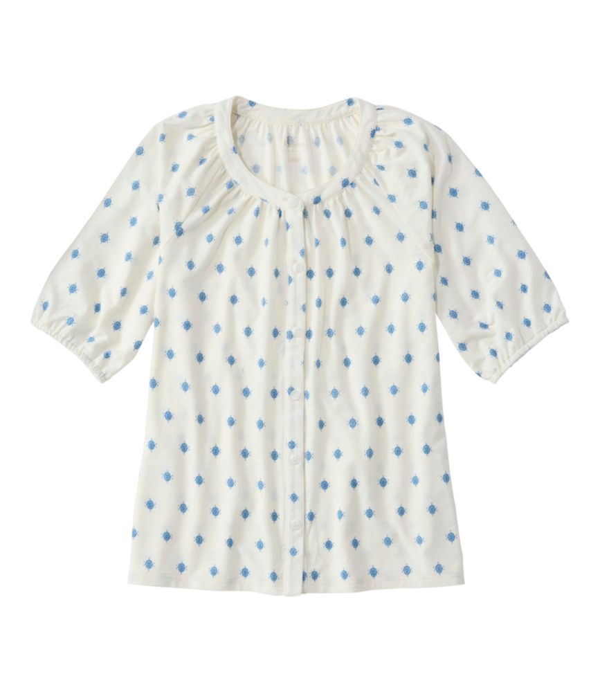 Women's Camden Hills Tee, Elbow-Sleeve Button-Front Shirt Print - US 7654