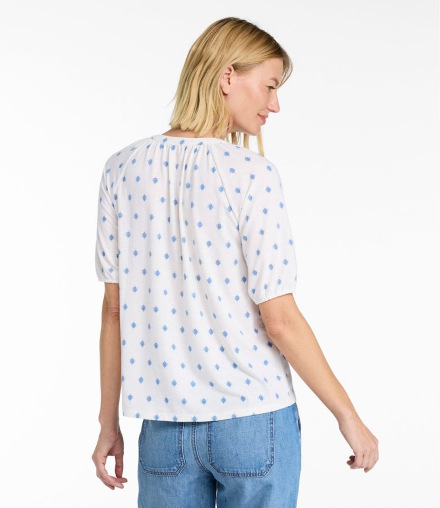 Women's Camden Hills Tee, Elbow-Sleeve Button-Front Shirt Print - US 7654