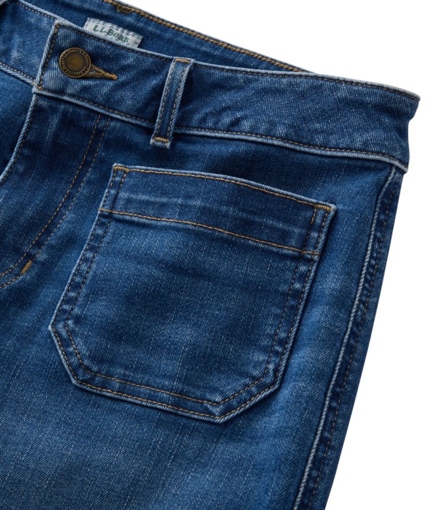 Women's L.L.Bean Go-Anywhere Jeans, Mid-Rise Patch Pocket Wide Straight-Leg - US 9108