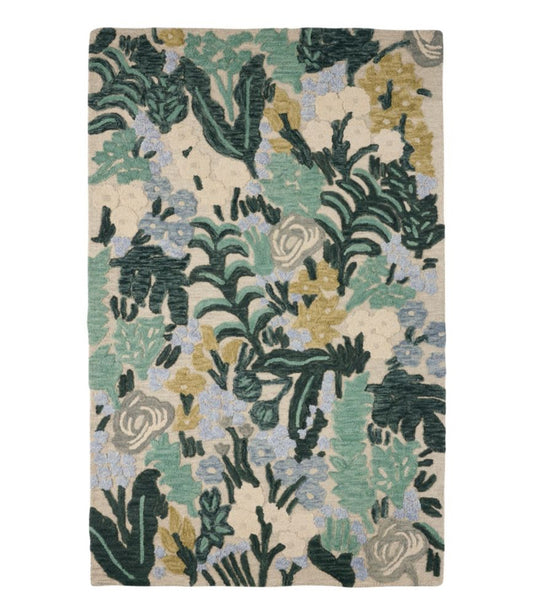 Leafy Floral Wool Tufted Rug - US 8011