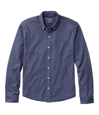 Men's Comfort Stretch Performance® Button-Front Knit Shirt, Long-Sleeve - US 9842