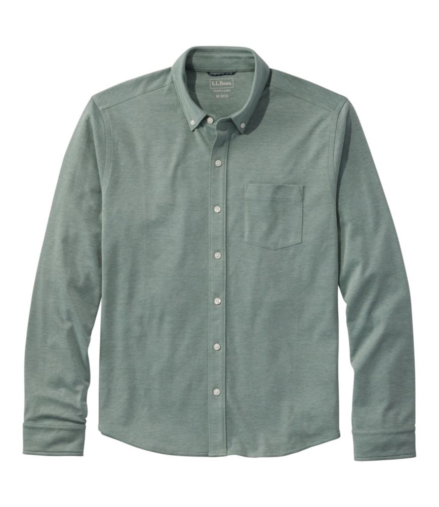 Men's Comfort Stretch Performance® Button-Front Knit Shirt, Long-Sleeve - US 8193