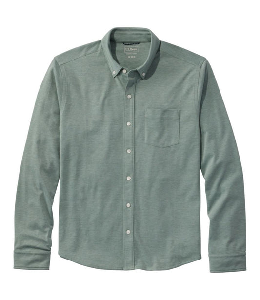 Men's Comfort Stretch Performance® Button-Front Knit Shirt, Long-Sleeve - US 8193