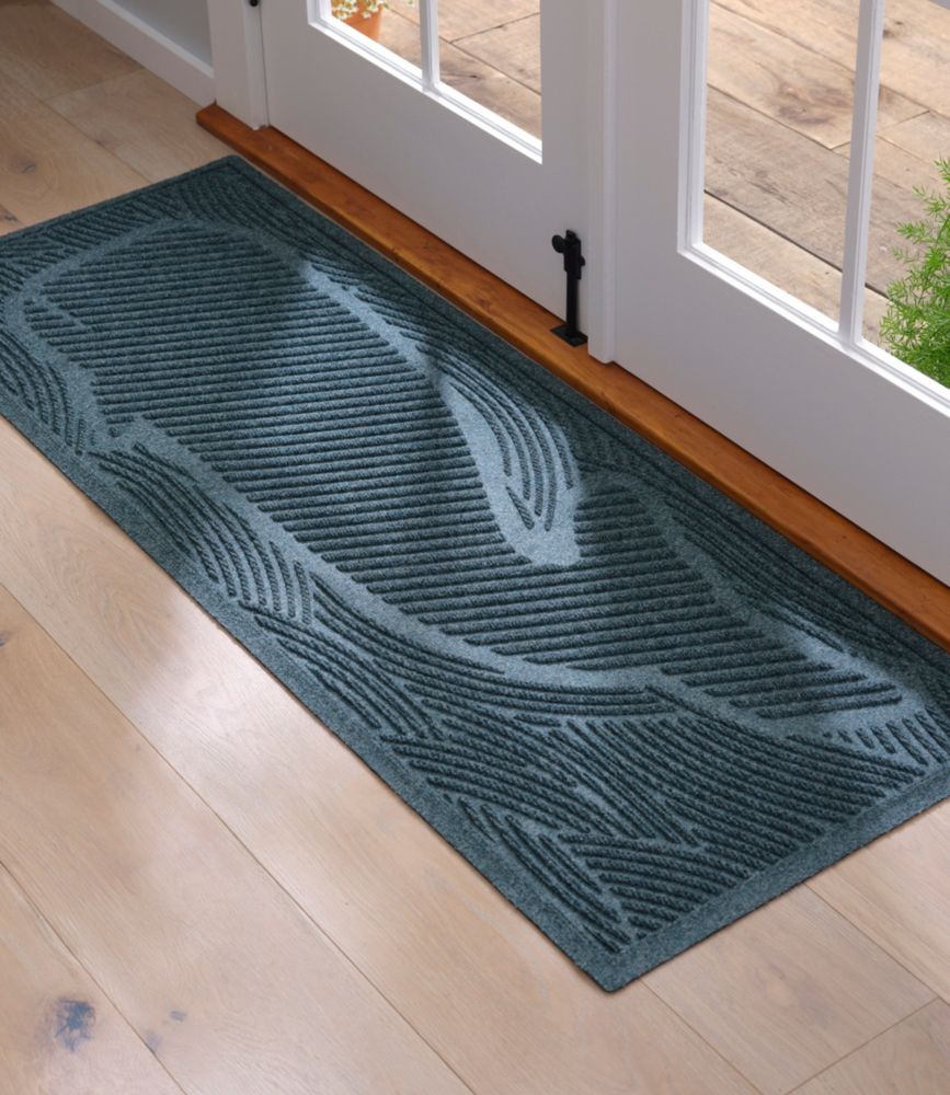 Everyspace Recycled Waterhog Wide Doormat, Swimming Whale - US 5557