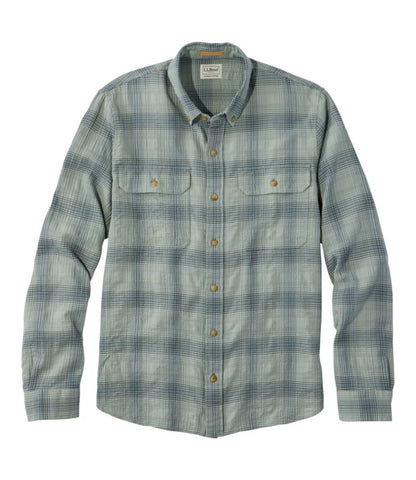 Men's Sunwashed Textured Shirt, Slightly Fitted, Plaid - US 9371