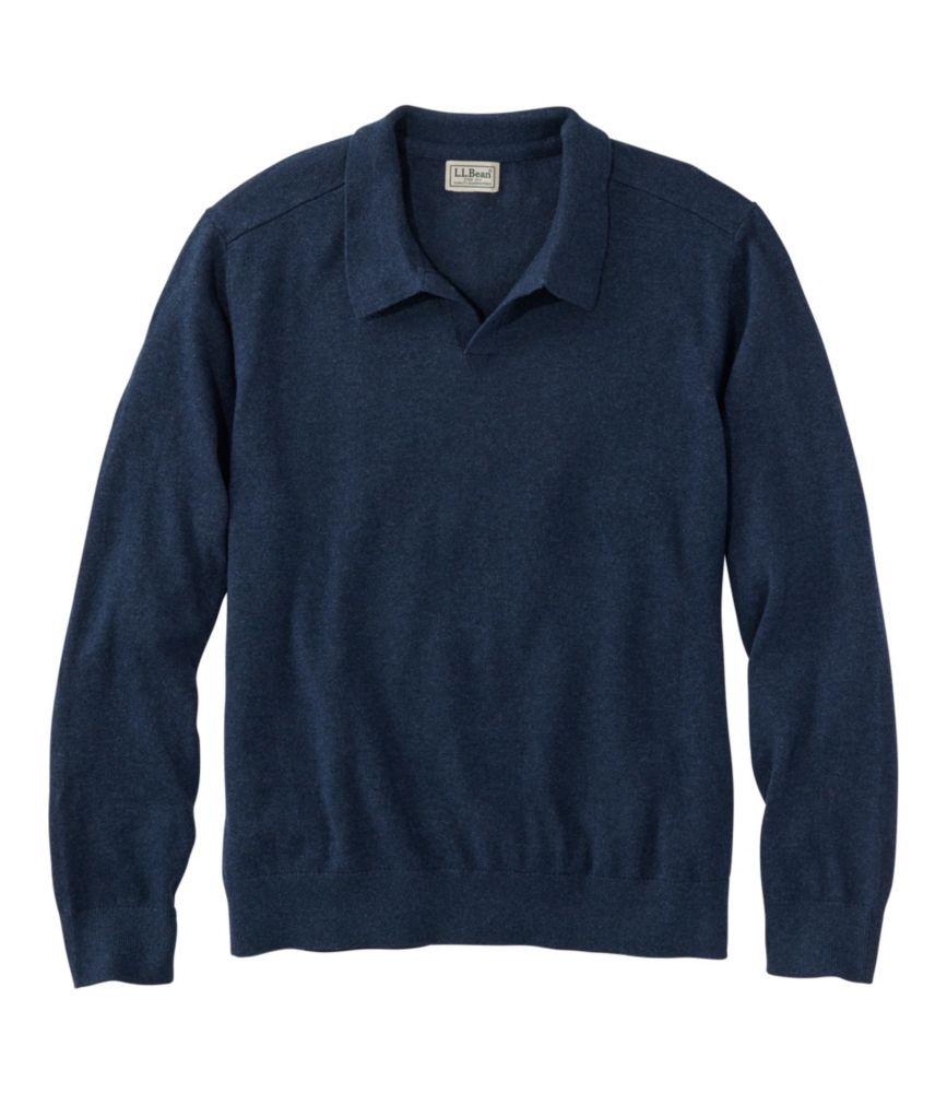 Men's All Seasons Cotton Blend Sweater, Long-Sleeve Polo - US 3791