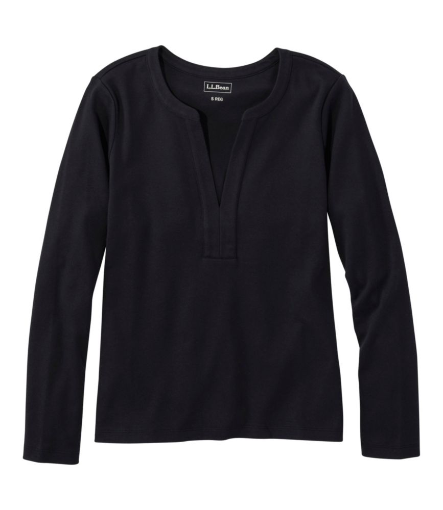 Women's L.L.Bean Tee, Long-Sleeve Splitneck - US 5360