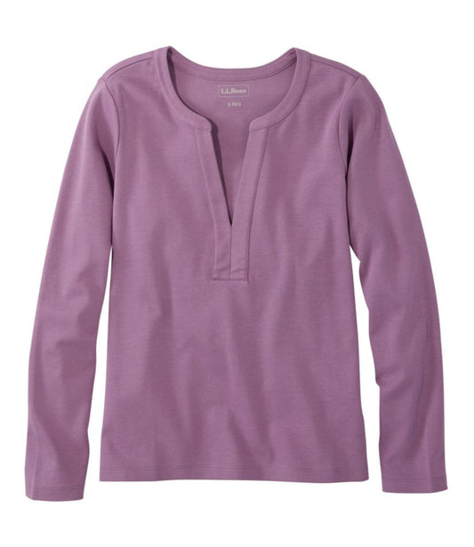 Women's L.L.Bean Tee, Long-Sleeve Splitneck - US 0435
