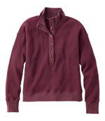 Women's Sunwashed Waffle Top, Mockneck Henley - US 1057
