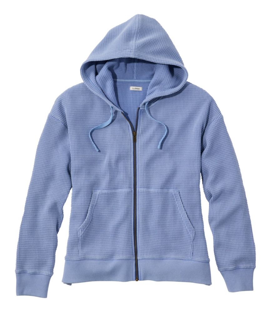 Women's Sunwashed Waffle Top, Full-Zip Hoodie - US 7386