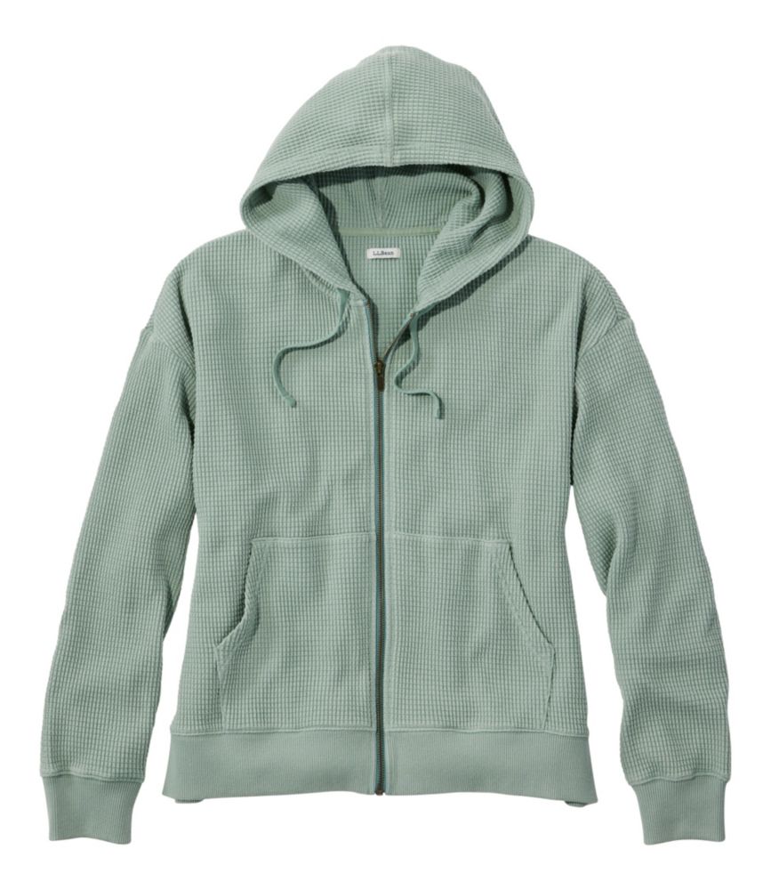 Women's Sunwashed Waffle Top, Full-Zip Hoodie - US 0809