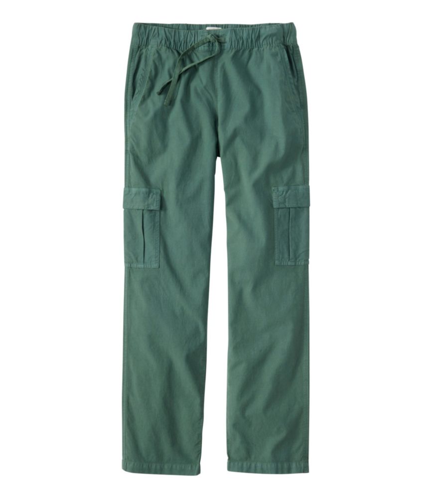 Women's Sunwashed Cotton-Blend Pull-On Pants, Mid-Rise Cargo - US 5761