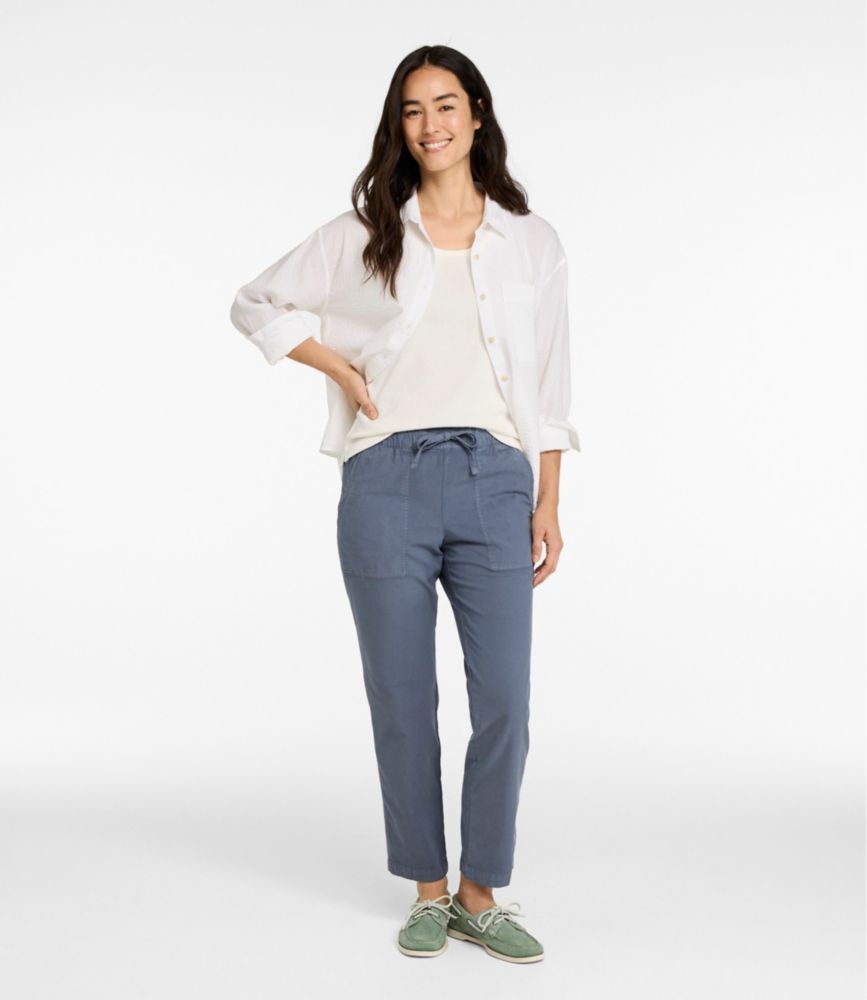 Women's Sunwashed Cotton-Blend Pull-On Pants, Mid-Rise Ankle - US 8142